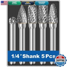 Sworker 5Pcs Carbide Burr Set 1/4 Shank 8mm Die Grinder Bits