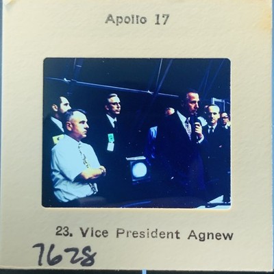 Apollo 17 Vice President Spiro Agnew NASA Space Program 35mm Color Slide 1972