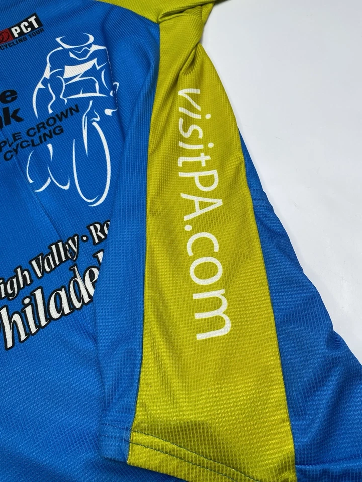 Camiseta deportiva Voler Cycling Philadelphia talla L bolsa bolsillos azul 1/4 cremallera Foto 4 de 4