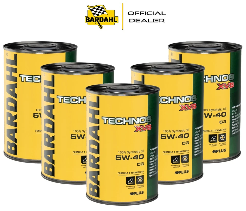 5 LITRI OLIO MOTORE AUTO BARDAHL TECHNOS XVS C3 5W40 SYNTHETIC OIL ACEA C3