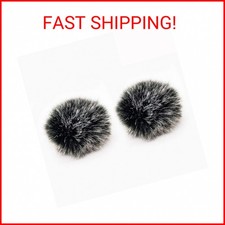 Lavalier Wind Muff 2 Pack Lapel Microphone Wind Muff 0.2/0.4 Inch Furry Lav Wind