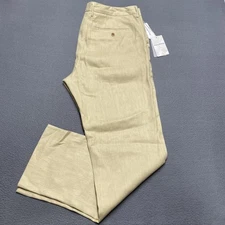 Tommy Bahama Pants Mens 40x34 Stone Khaki Mahalo Bay Linen Blend IslandZone Dry