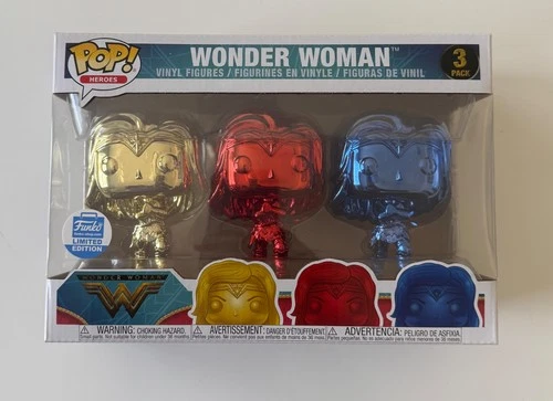 Funko Pop!  Wonder Woman Chrome 3 Pack Funko Shop Exclusive