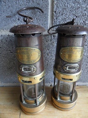 2 x Vintage Original E. Thomas & Williams Ltd Bergmann Lampen Aberdare Type No 1