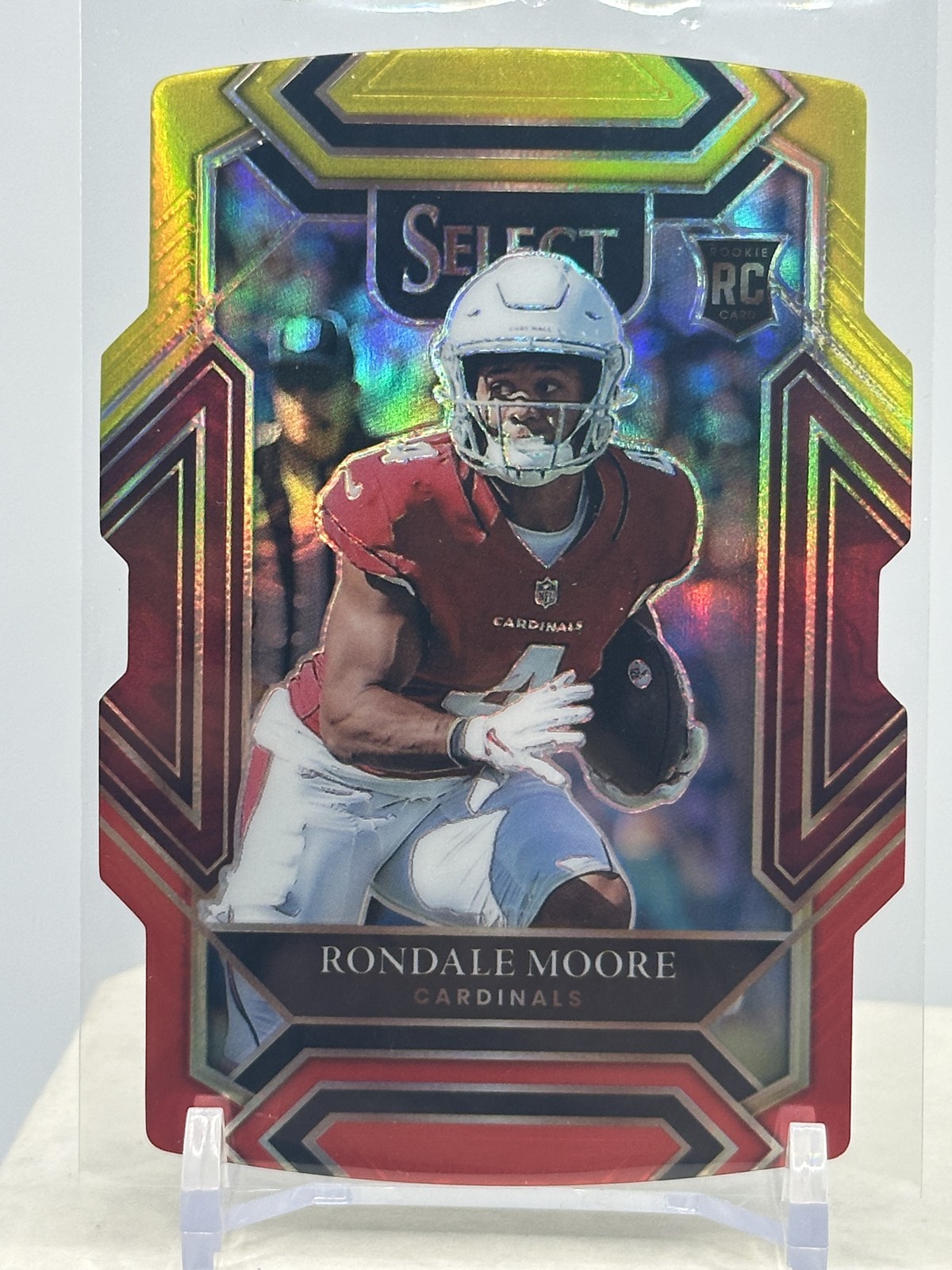 2021 Panini Select - Club Level Rondale Moore Red & Yellow Prizm Die-Cut (RC)