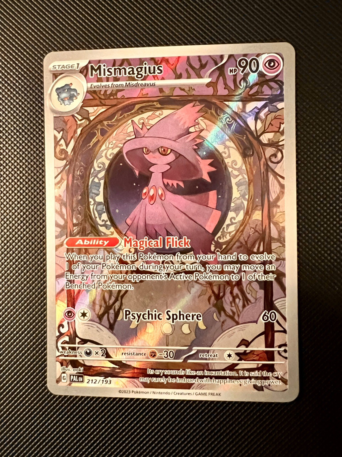 2023 Pokemon SV Paldea Evolved Mismagius Illustration Rare #212/193