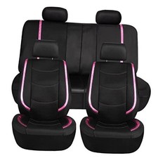 Full Set Faux Leather Car - Universal Fit, Low Back Front Pink Seat Covers