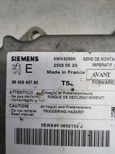 PEUGEOT 307 3A/C Airbag-Steuergerät 5WK42908 9645840780 1.40 Diesel 18235574