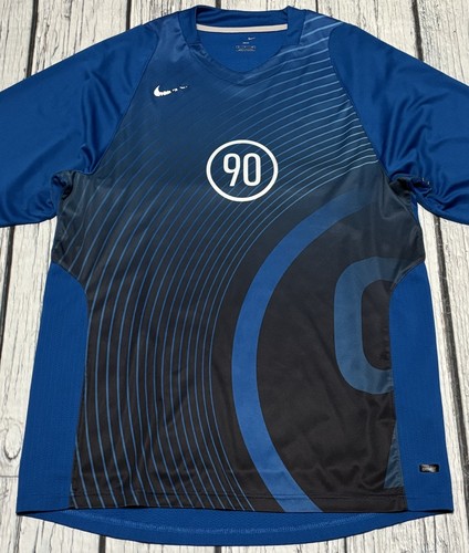 Maglia calcio vintage Nike T90 blu uomo taglia small 2006 speciale rara Y2K vintage - Foto 2 di 9