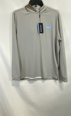 Good Good Men's Brown Daybreak Goodie Golf Hoodie Geometric Performance NWT Sz S