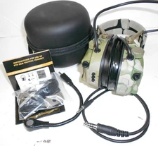 Camo Tactical Headset Communication Noise Reduction NEW w/case Free Shipping