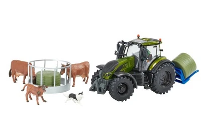 BRITAINS - Playset tracteur VALTRA vert olive métallisé avec mangeoire et cha... - Photo 1/3