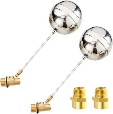 Leak-Proof 3/4'' Thread Float Ball Valve with Male & Female Adapters - 2 PCS