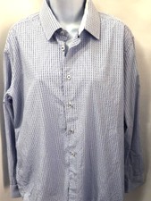 Versace 1969 Modern Fit blue check 100% cotton shirt L 16.5