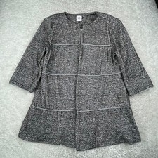 Cabi The Times Jacket 3/4 Sleeve Tweed Black White Womens Medium