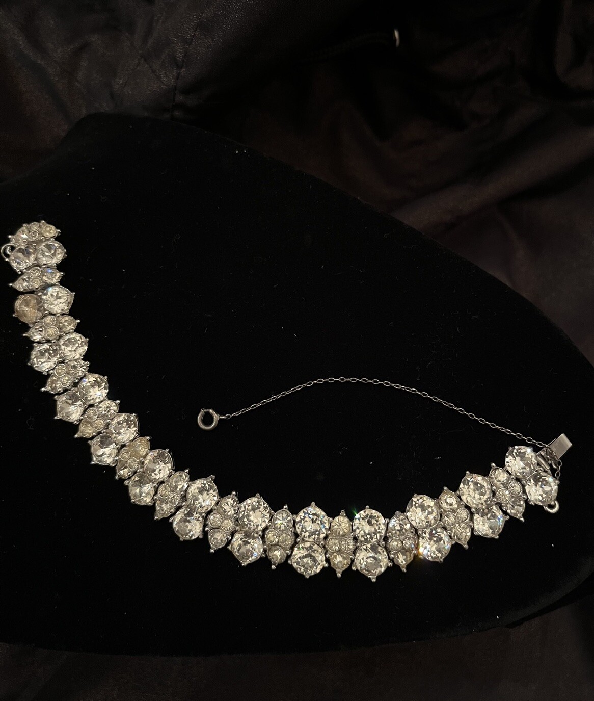 Beautiful Bogoff Clear Rhinestone Evening Bracele… - image 1