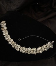 Beautiful Bogoff Clear Rhinestone Evening Bracelet 1950s 7 1/4