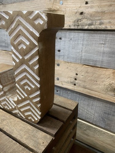 Rustic Wooden Letter J 7.5” Decor Free Standing Initial J - Picture 4 of 7