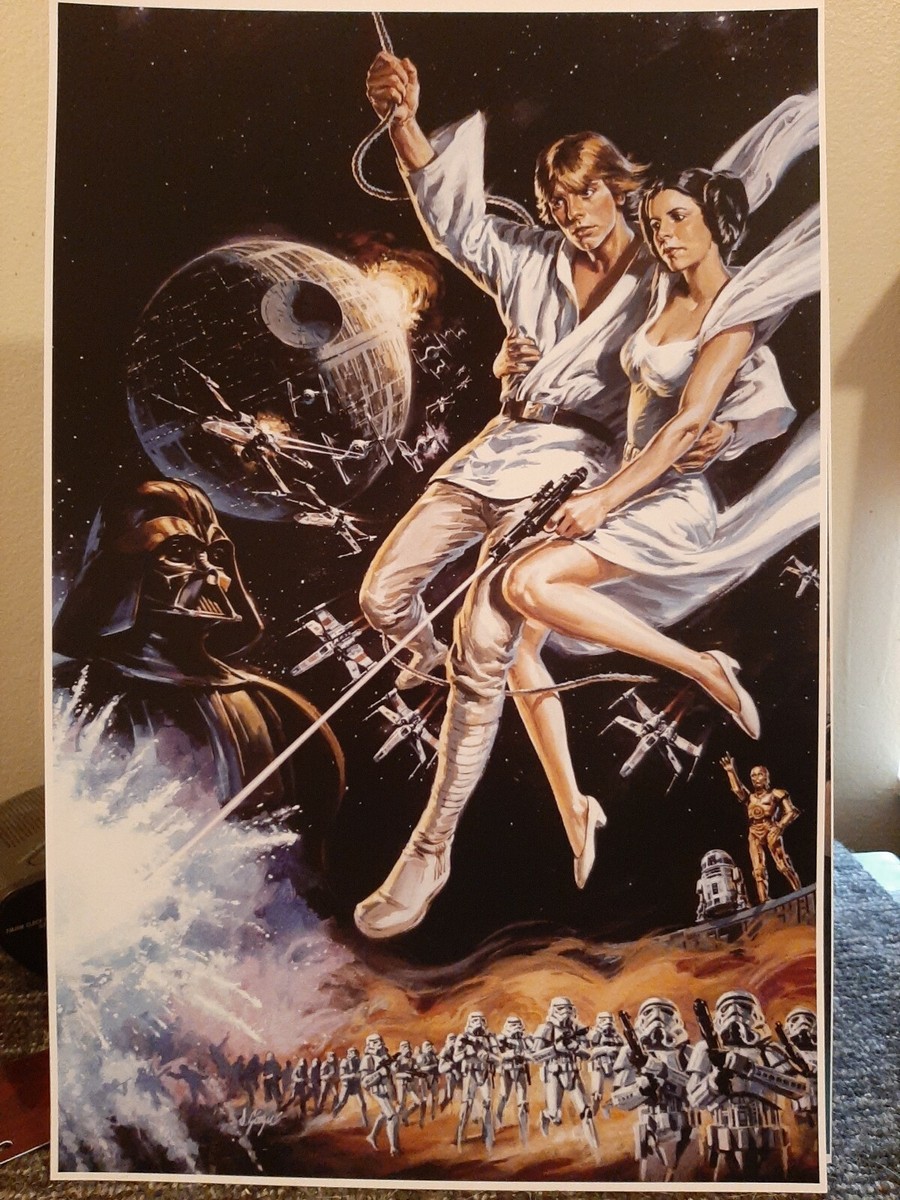 Star wars luke Skywalker leia stormtrooper r2d2 c3p0 poster Print