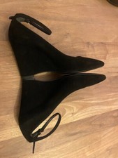 JIL SANDER black suede wedge shoes size 38.5 Uk 5.5-6 excellent