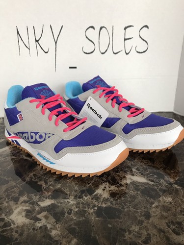 Reebok Classic Leather Ripple Men S Sz 7 Skull Grey Purple Cyan Pink Dv7454 Rare Ebay