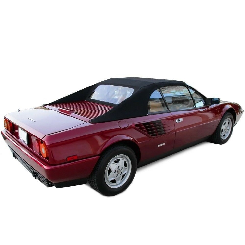 Fits: Ferrari Mondial 1984-94 Soft Top & Window Made From Black Haartz Canvas