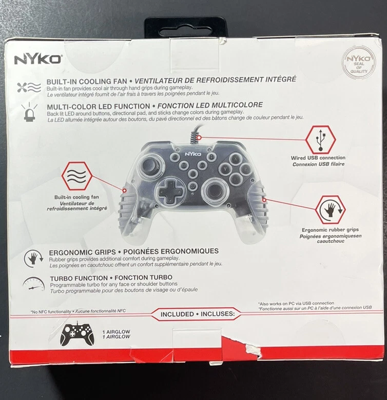 Nyko Air Glow Fan Cooled Multi-Light WIRED Controller for Nintendo Switch NEW - Image 2 of 4