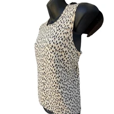 VTG 90s Cheetah Sleeveless Knit Sweater Wool Angora Blend Ann Taylor Women’s L
