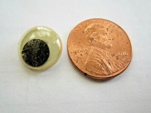 100 VINTAGE SEW ON WIGGLY WOBBLY EYES, 12mm, Approx. 1/2" Diameter NEW OLD STOCK