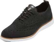 Cole Haan womens Originalgrand Wingtip Oxford Flat, Black Knit/Optic White, 6 US
