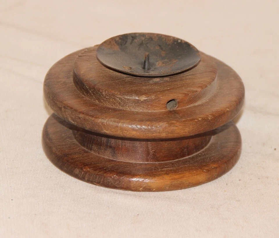 Antiguo candelabro de madera y hierro con luz de té único decoración de puerta/jardín 3 Foto 2 de 4