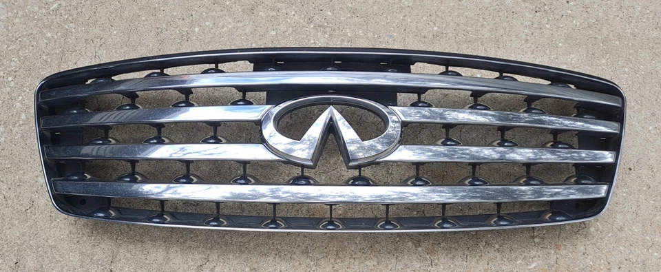 c 2003 2004 2005 Infiniti FX35 FX45 Front Upper Grille Chrome - Изображение 3 из 4