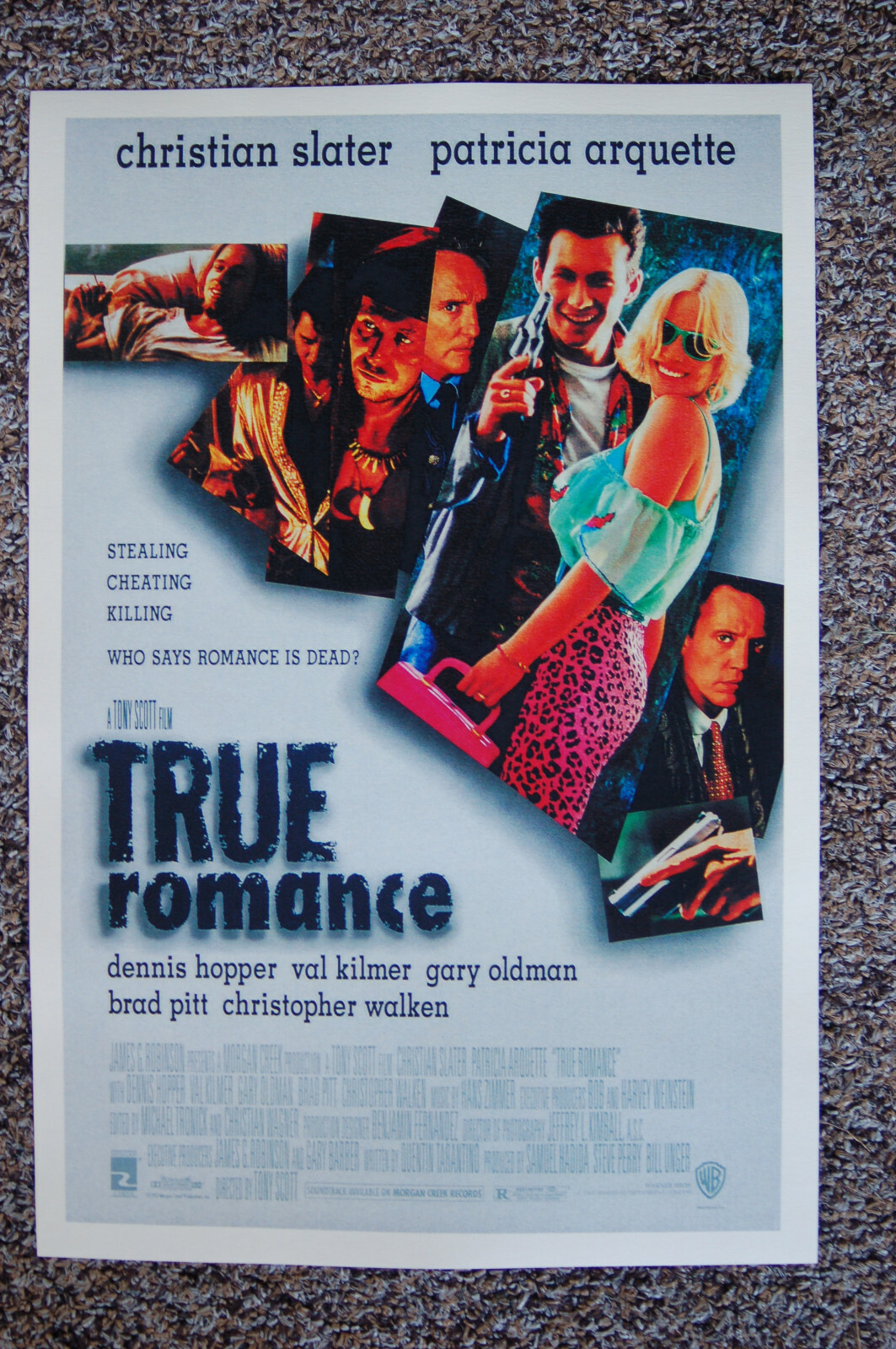 True Romance Lobby Card Movie poster Christian Slater Patricia Arquette Brad Pit