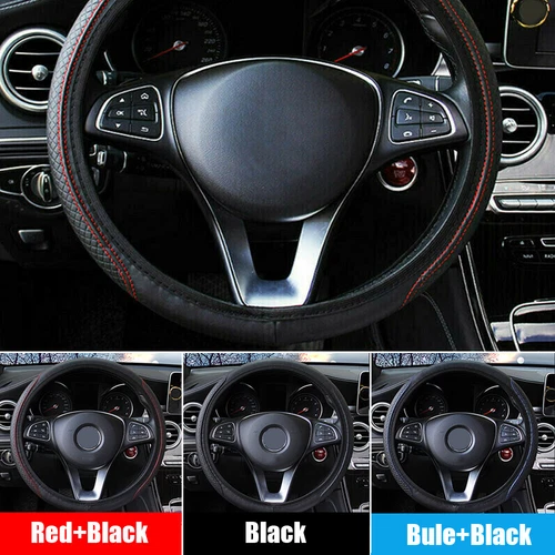 PU Leather Car Steering Wheel Cover Good Grip Auto Car Accessories 15"/37-38CM - Bild 2 von 22