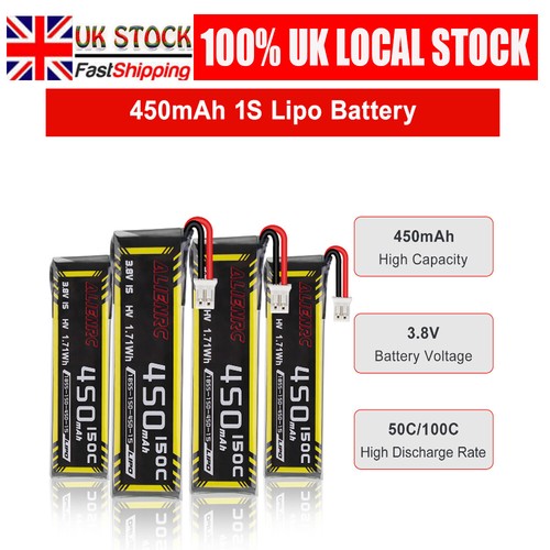 1S 3.8V 450mAh Lipo Battery 50C/100C with JST-PH2.0 Connector for RC Car Truck - Picture 2 of 12