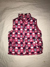 Girl's Beverly Hills Princess Puffer Vest-Pink With Hearts Size 10/12 Zipper
