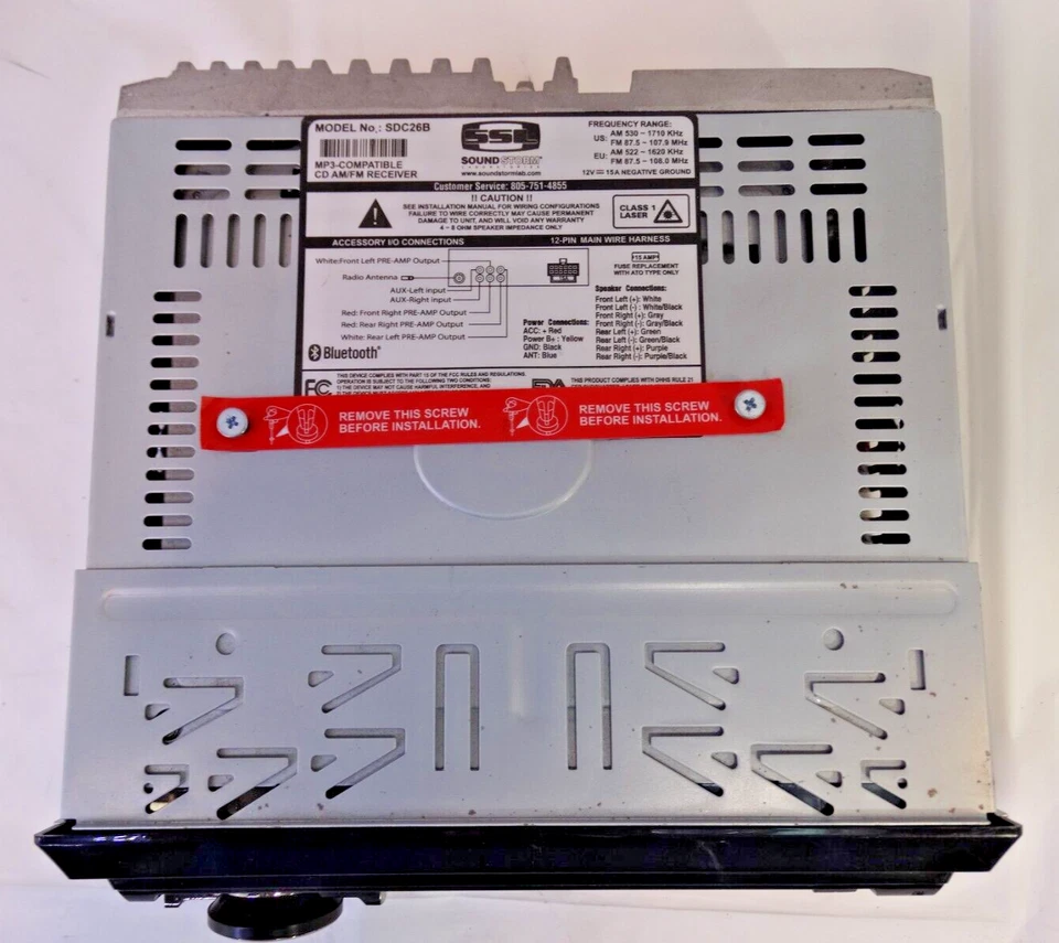 SOUND STORM SDC26B Reproductor de CD estéreo para automóvil en tablero Bluetooth AUX USB, 50W X 4 canales Foto 3 de 4