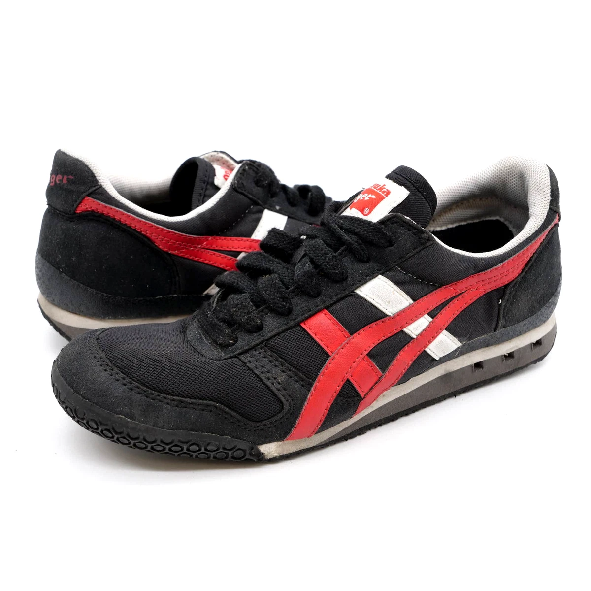 Onitsuka Tiger Running Shoes Boys 4 Black Low Top Lace Up Athletic Sneakers