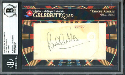 2024 Historic Autographs Celebrity Quads Paul Anka - *Beckett Authentic*