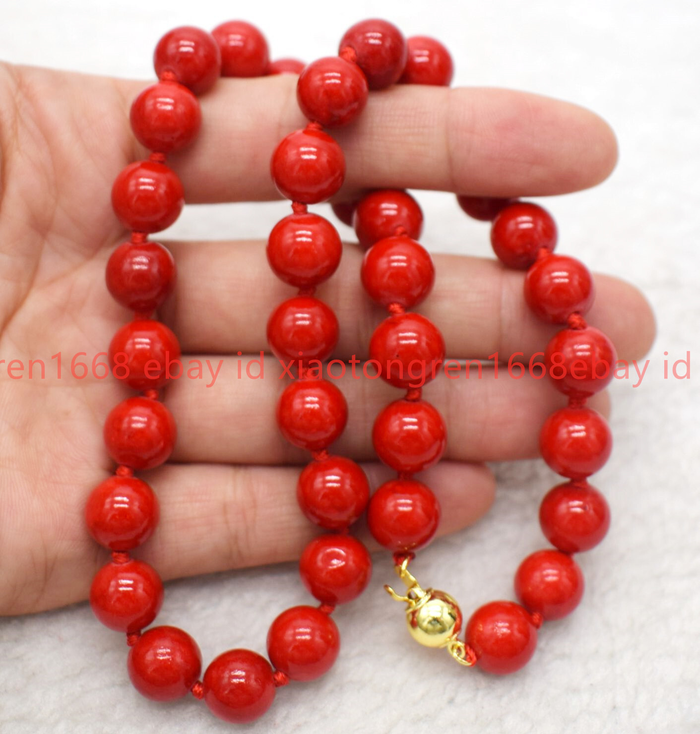 Collana Di Perline Di Corallo Rosso, Collana Di Corallo Rosso
