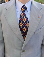 1960s vintage handtailored bespoke classic all worsted 2 buttons striped suit