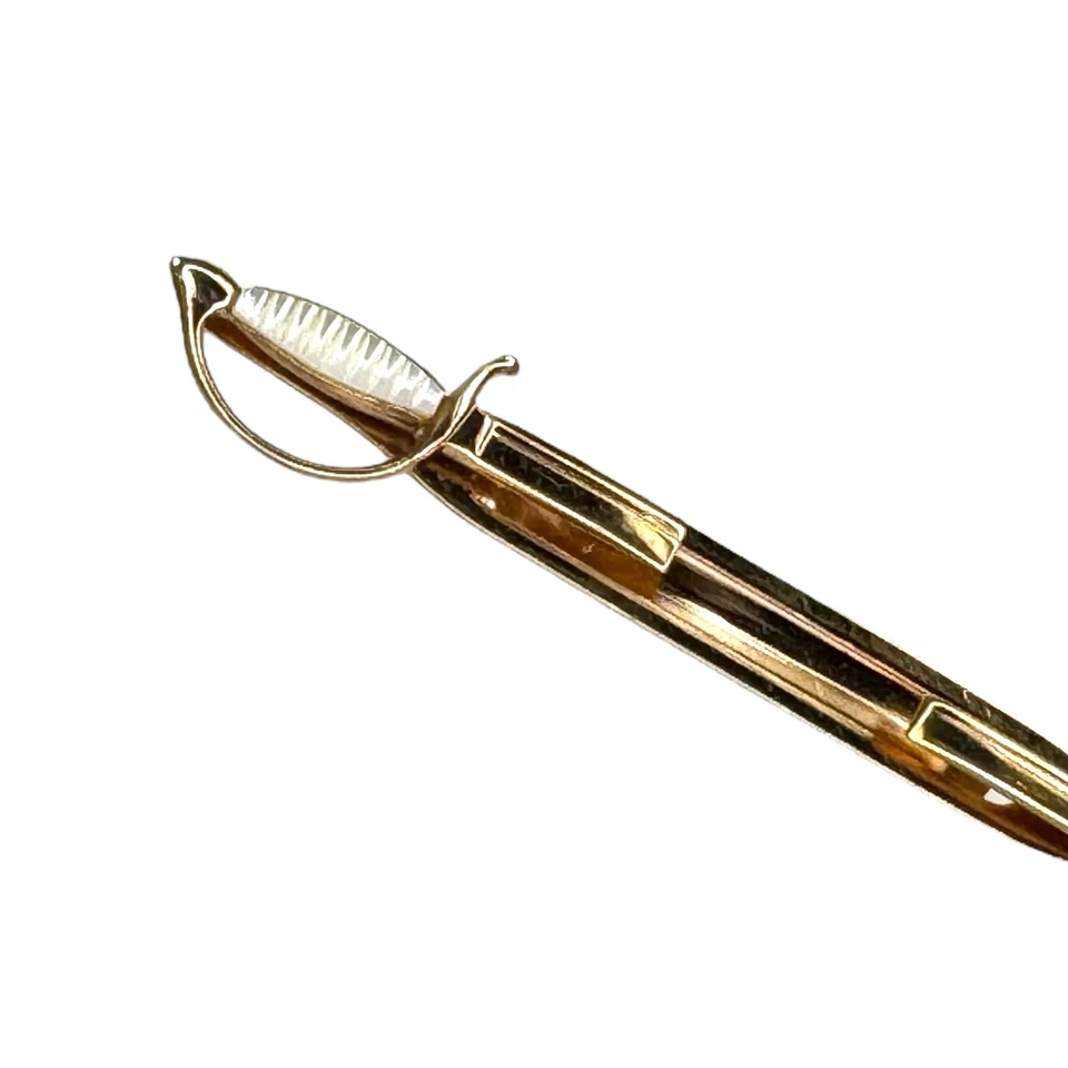 Sword Tie Bar vintage Swank Cravat Holder Mid Century Men's Suit Accessory - Image 3 of 4