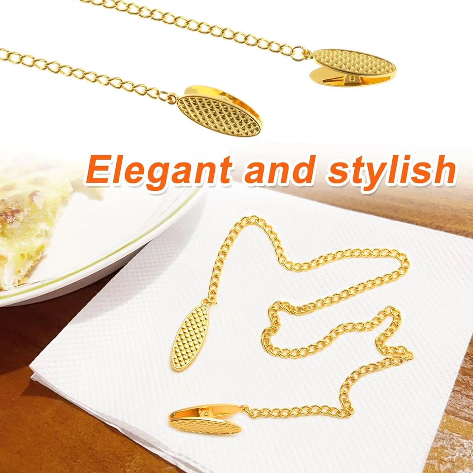 MAIXINNEW Lot De 8 Pinces De Serviette De Table En Métal Doré, Élégantes Pinces - Photo 3/4