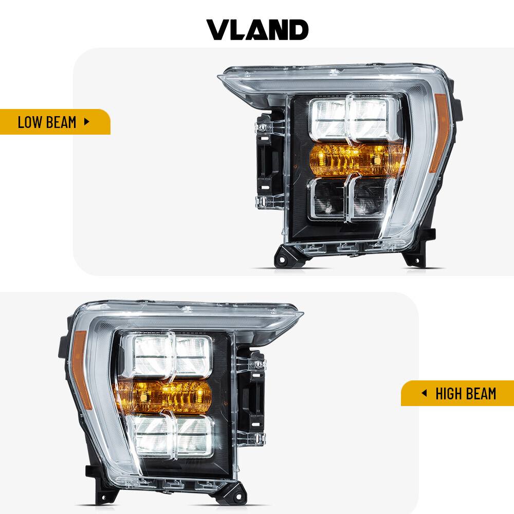 VLAND Coppia Fari Riflettori LED per Ford F-150 2021-23 Fanali Anteriori con LED DRL foto 5