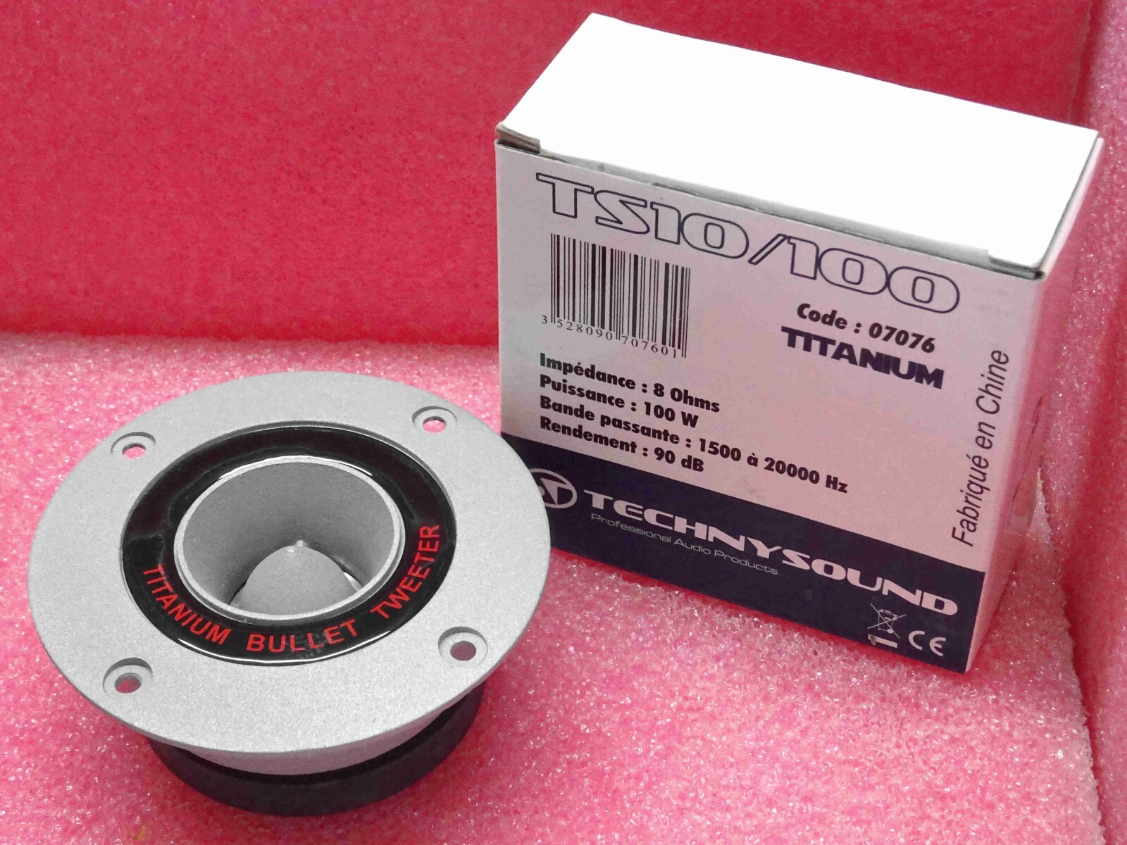 Enceinte Technysound Titanium TS10 100W à haut rendement de 90dB et membrane titane
