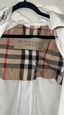 Burberry Brit Lightweight White Windbreaker Trench Coat Size