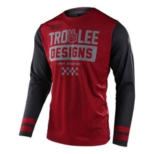 Troy Lee Designs Scout GP Peace & Wheelies Mens MX Offroad Jersey Burgundy XS