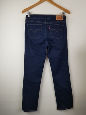 Levi's 714 Women's 28 Straight Jeans Dark Wash Stretch 28x27 | eBay