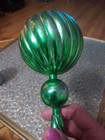 Vintage Green Silver Plastic Hanging Holiday Ornament 9-10" swirl Taiwan Xmas — photo 8