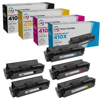 LD Comp Replacement Fits for HP 410X 5PK 2 CF410X 1 CF411X 1 CF413X 1 CF412X